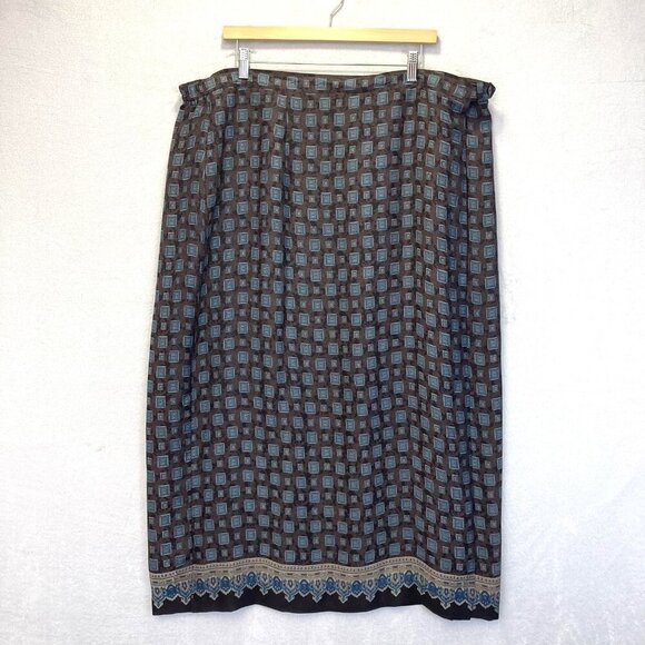 Lane Bryant Dresses & Skirts - Lane Bryant Boho Maxi Wrap Skirt Womens Plus Size 24 Flowy Lightweight Brown